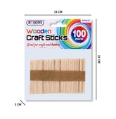 100 PK SML POPSICLE WOODEN CRAFT STICKS